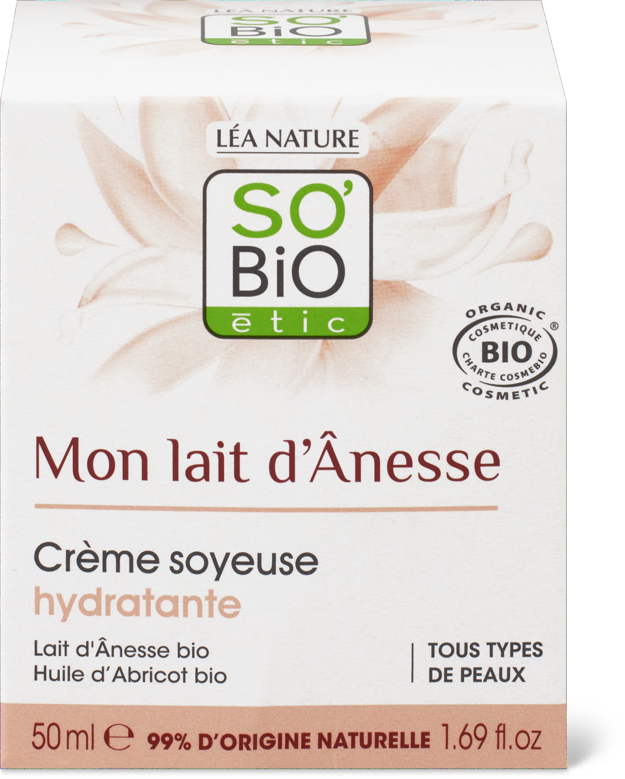 Mon lait d'ânesse Seidige Feuchtigkeitscreme Eselsmilch & Aprikosenöl